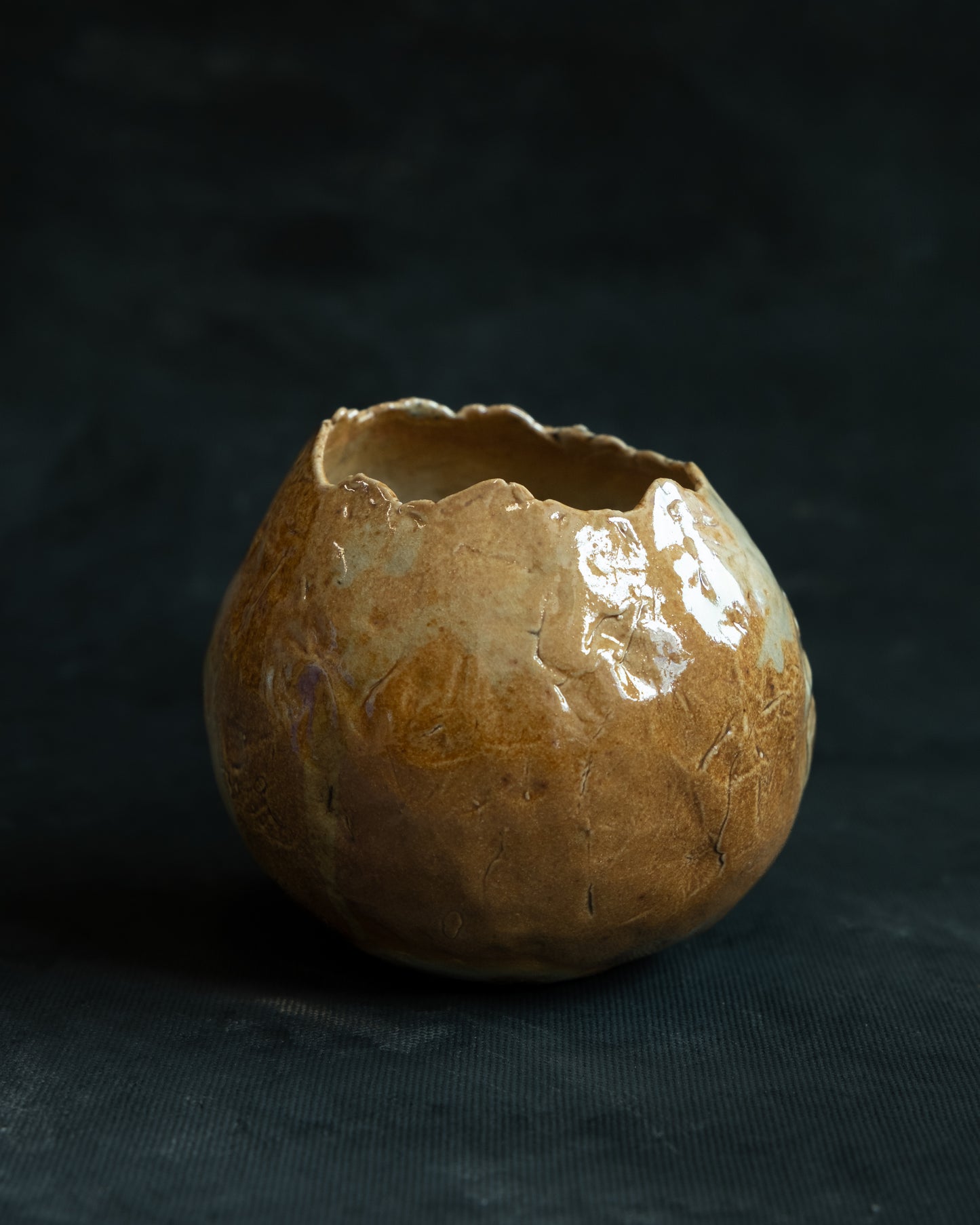 Woodfired bulbous vase